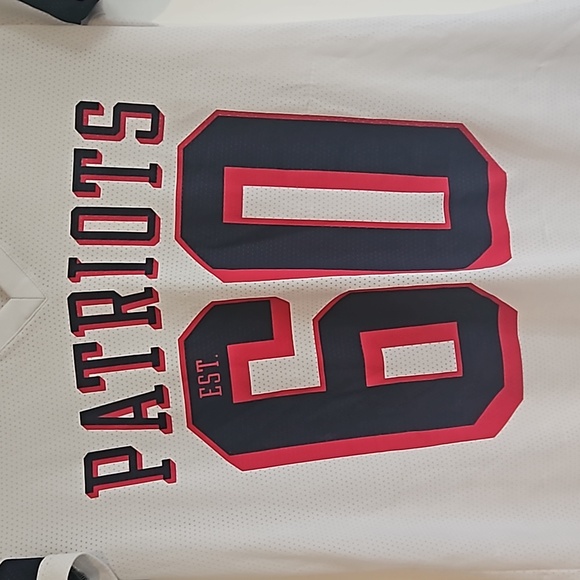 RARE NFL PINK Victoria's Secret Patriots Mesh Jersey Shortsleeve V-neck Womens L - Picture 3 of 10